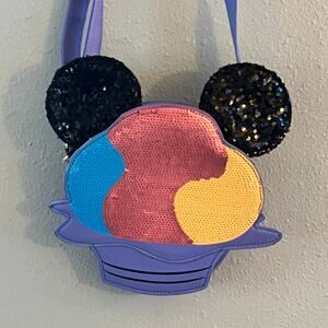 Disney Aulani Loungefly Crossbody Bag Sequin Mickey Shave Ice Exclusive Purple